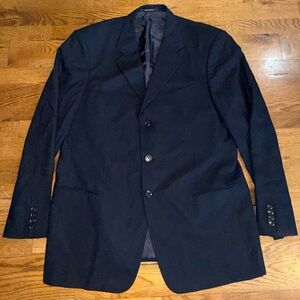 Armani Collezioni. Twill Textured Black Blazer. Size 44L.